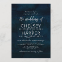 Marinho Luster Dark Blue Watercolor Casamento Mode