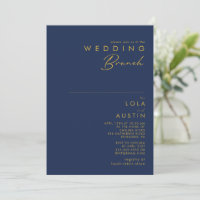 Marinho mínimo moderno azul | Dourado Wedch Brunch