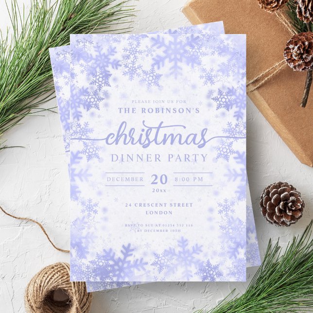 Convite Marinho Moderno Azul inverno Maravilha Natal (Modern Navy Blue Winter Wonderland Christmas Invitation)