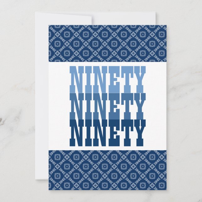 Convite Marinho moderno V25 de 90 aniversários (Frente)