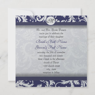 Convite Marinho Prateado Injeção de Cabelo