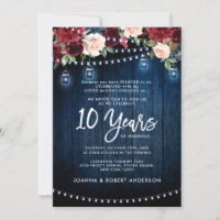 Marinho Rustic Burgundy Floral Mason Jar Wedding
