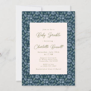 Convite Marinho Sprinkle Floral Baby Sprinkle