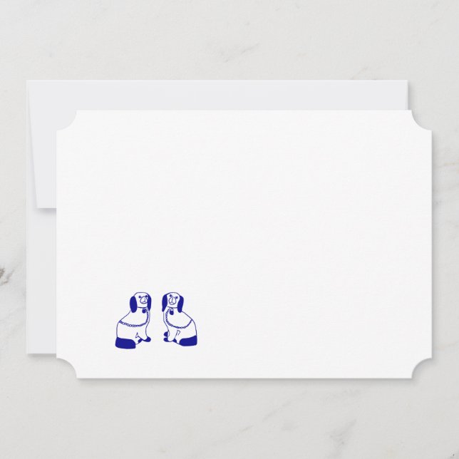 Convite Marinho Staffordshire Dogs Note Cards & Papel de c (Frente)