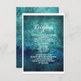 Convite Marinho Teal Azul Grunge Recepção de casamento de