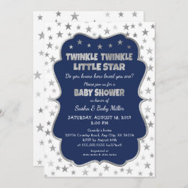 Convite Marinho Twinkle Little Star Baby Shower