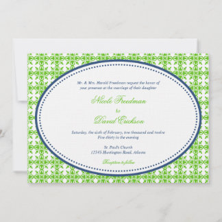 Convite Marinho verde da Apple - casamento personalizado p