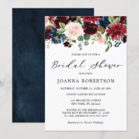 Marinho Vermelho  Azul Chá de panela Floral