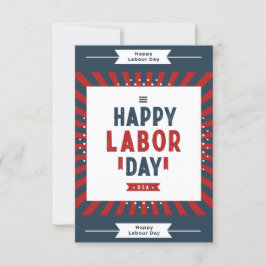 Convite Marinho Vermelho e Feliz Dia do Trabalho Moderno B