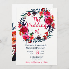 Convite Marinho vermelho-primavera ruivo ruivo do boho flo