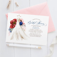 Marinho Vermelho Rosa Azul Chá de panela Floral Az