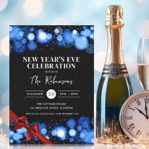 Convite Marinho véspera de ano novo preto Arco Vermelho Ma