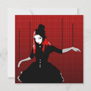 Convite marionete de cabaret