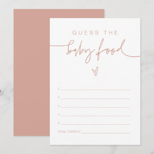 Convite MARLO Boho Blush Pink Adivinha Jogo da Comida do B