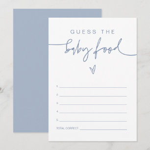 Convite MARLO Boho Dusty Blue adivinha o jogo da Comida