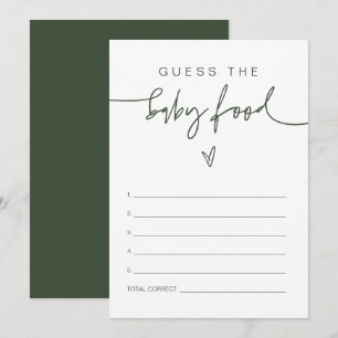 Convite Marlo Boho Forest Green adivinha o jogo da Comida
