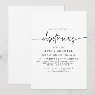 Convite MARLO Modern Bold Contemporâneo Christening
