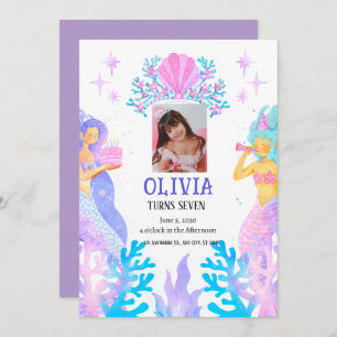 Convite Marmaid aniversário