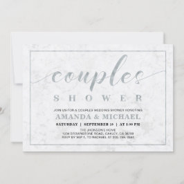 Convite Mármore | Chá de casamento simples de Casais moder