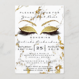 Convite Mármore do ouro da composição dos olhos do doce