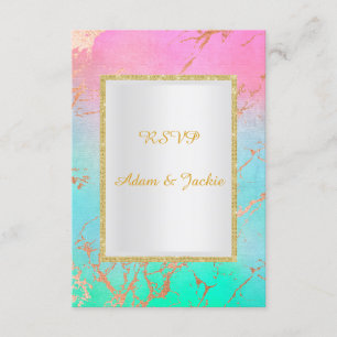 Convite Mármore dourado pastel ELEGANTE CLÁSSICO rsvp