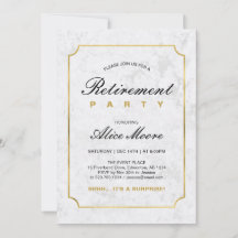 Mármore e Ouro Elegantes | Festa de Aposentadoria 