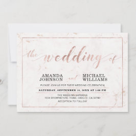 Convite Mármore | Simples Cerimônia de Casamento de Tipogr
