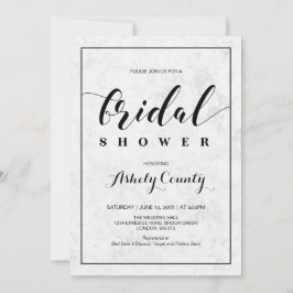 Convite Mármore | Simples Chá de panela de Tipografia Mode