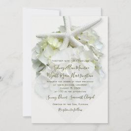 Convite Marmoto Branco Da Seaside Hydrangea Casamento Em