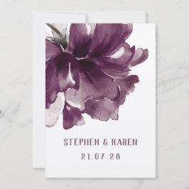 Convite Maroon Burgundy Poppy Elegant Wedding