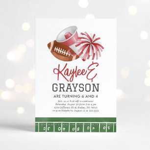 Convite Maroon Football and Cheerhead Joint Birthday