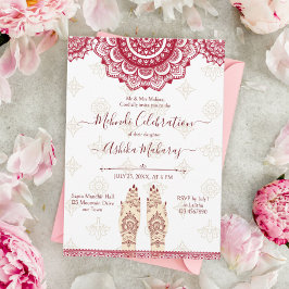 Convite Maroon mandalas modelo