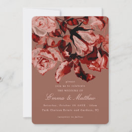 Convite Maroon Wild Maximalism Casamento