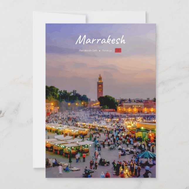Convite Marrakesh, Marrocos - Praça Jemaa el Fnaa (Frente)
