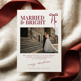 Convite Married and Bright Newlywed Christmas Card
