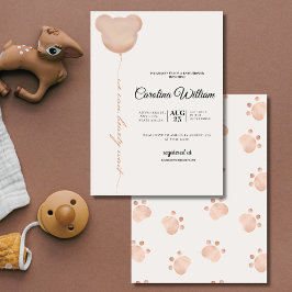 Convite Marrom bonito podemos esperar chá de fraldas