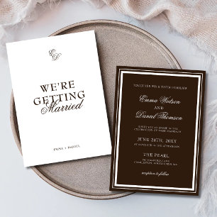 Convite Marrom Chocolate Estamos Nos Casando Casamento