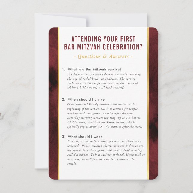 Convite Marrom de recomendações de informações de serviço  (Frente)