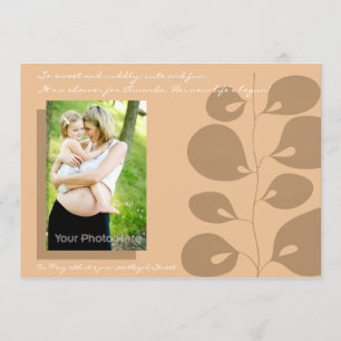 Convite marrom do chá de fraldas da hera