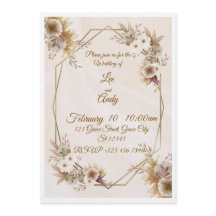 Convite Marrom e Bege de Casamento