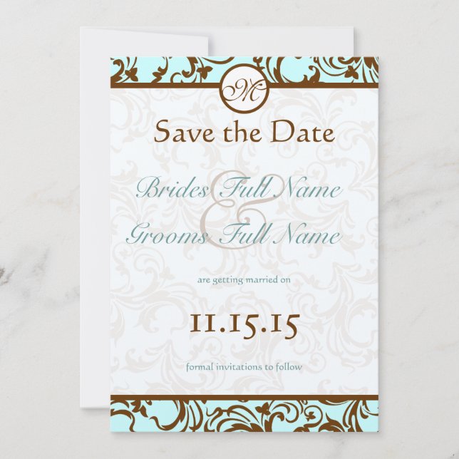 Convite Marrom escuro esguicho, Damasco para injetáveis so (Frente)