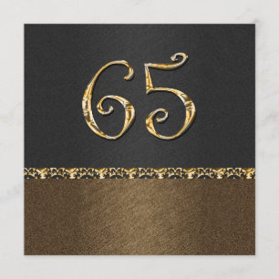 Convite Marrom preto elegante 65th ALGUMA IDADE