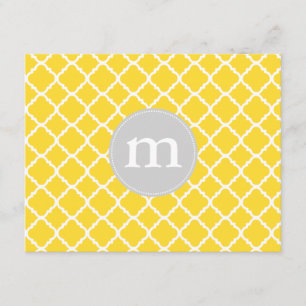 Convite Marroquino amarelo elegante Quatrefoil