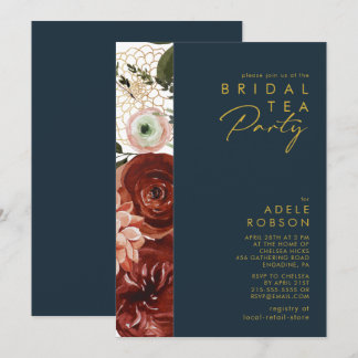 Convite Marsala Autumn Floral | Marinho Bridal Tea Party