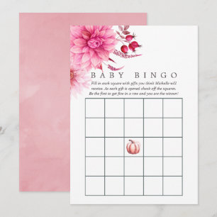 Convite Marsala - Borgonha e Rosa Outono de Bebê Bingo