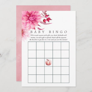 Convite Marsala - Burgundy & Blush Autumn Fall Baby Bingo