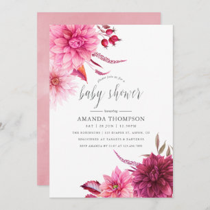 Convite Marsala - Burgundy & Blush Autumn Fall Chá de fral