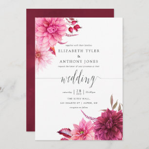 Convite Marsala - Burgundy e Blush - Casamento outono de o