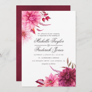 Convite Marsala - Burgundy e Blush - Casamento outono de o