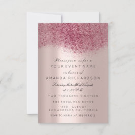 Convite Marsala Burgundy Maroon Rosa Gol Bridal Sweet 16